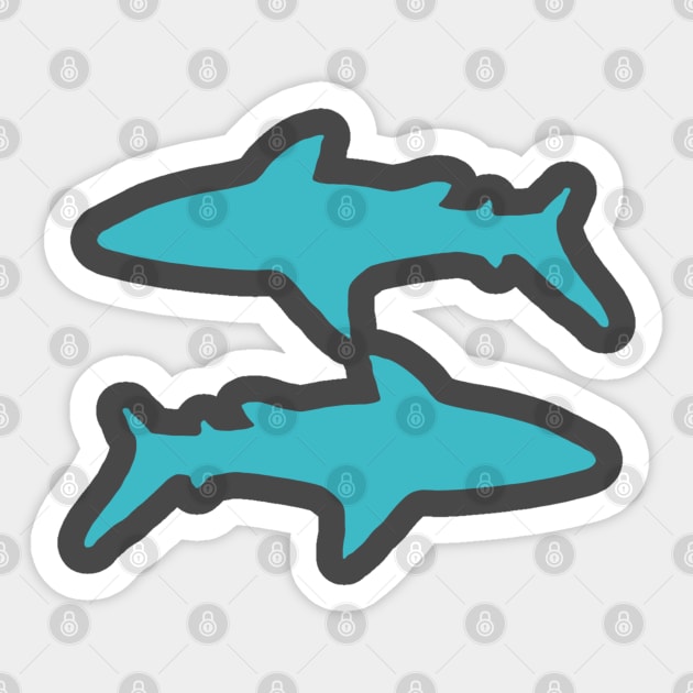 Blue Shark Pisces Sticker by Janremi